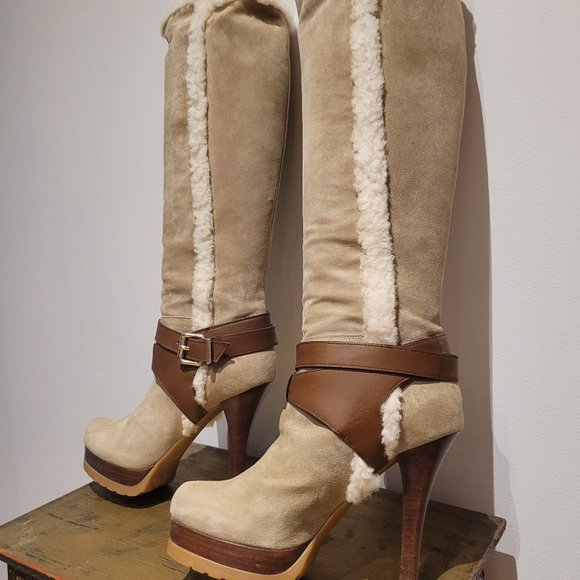 FENDI - BOOTS, size 38, Tan Suede - Picture 5 of 8